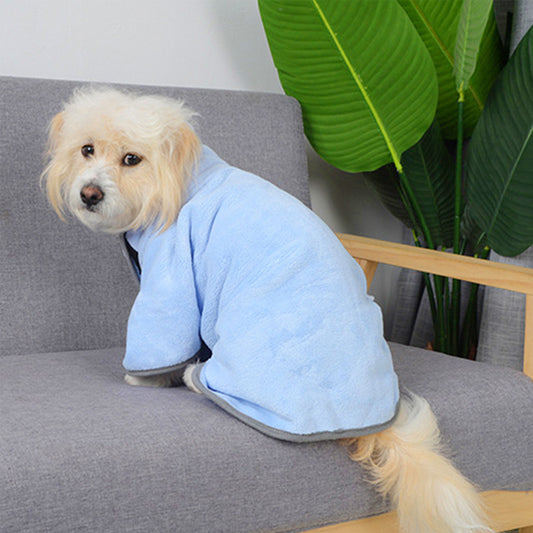 Peignoir Séchant 3-en-1 pour Chien – Serviette Absorbante, Manteau Hiver & Pyjama Douille