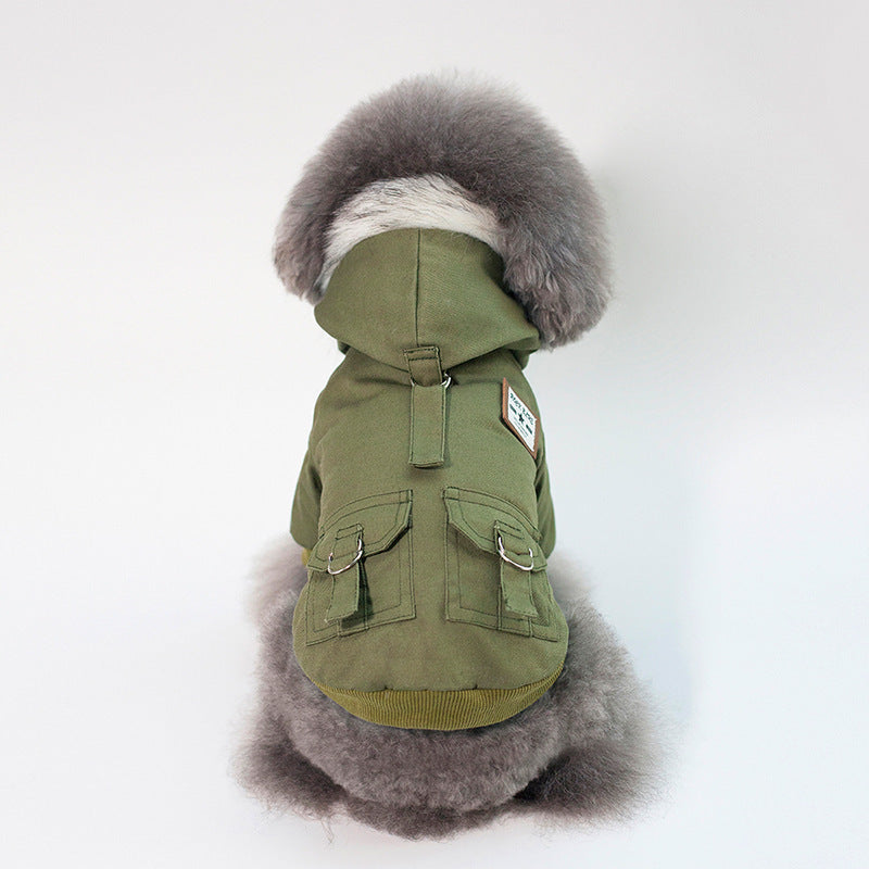 Manteau Parka Militaire pour Chien – Chaud & Capuche Fausse Fourrure