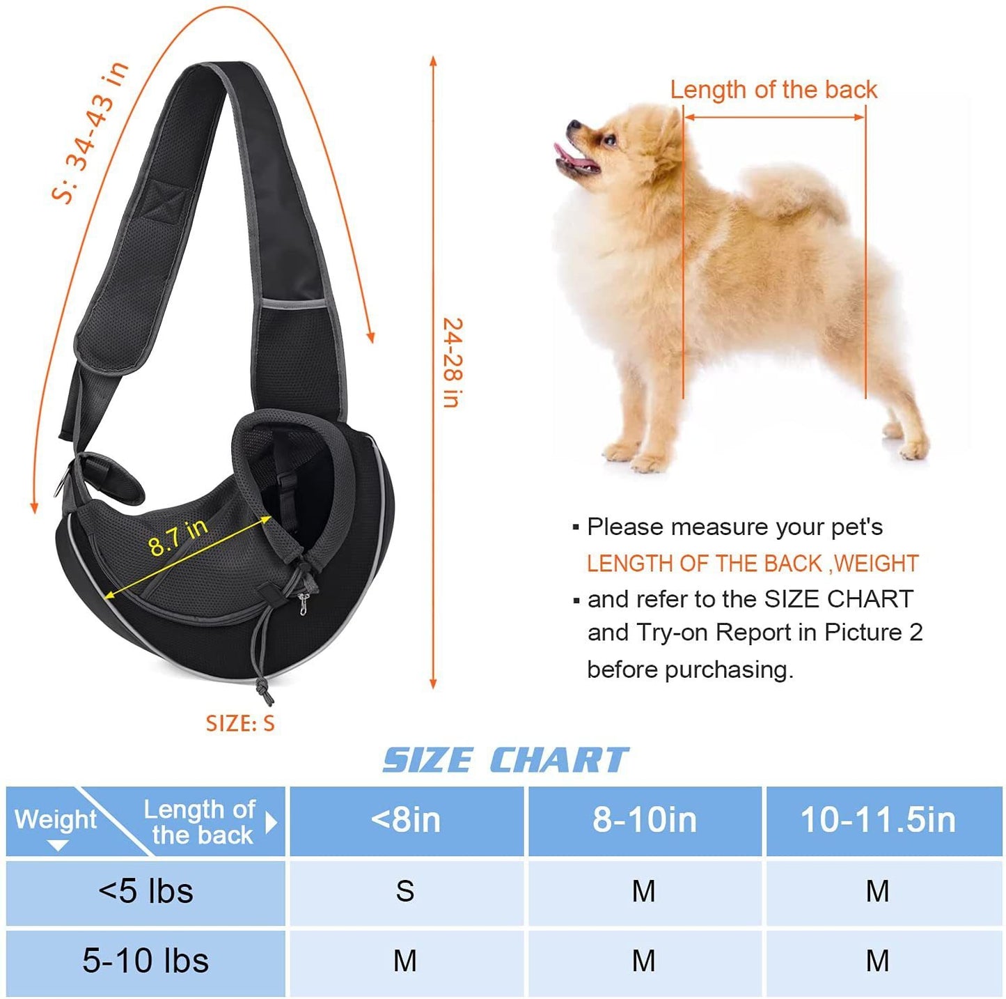 Sac de Transport Bandoulière pour Petit Chien et Chat – Confortable, Respirant & Mains Libres