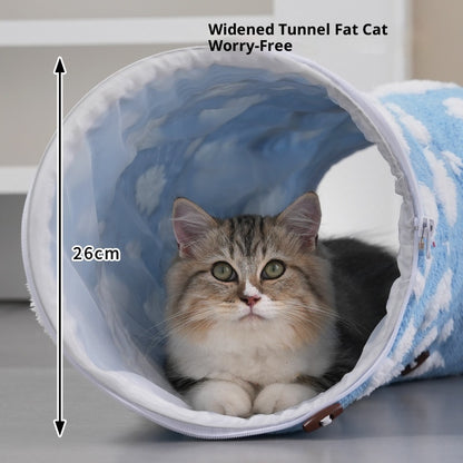 Lit Tunnel pour Chat 2-en-1 Zippé - Modulable, Lavable et Anti-Stress