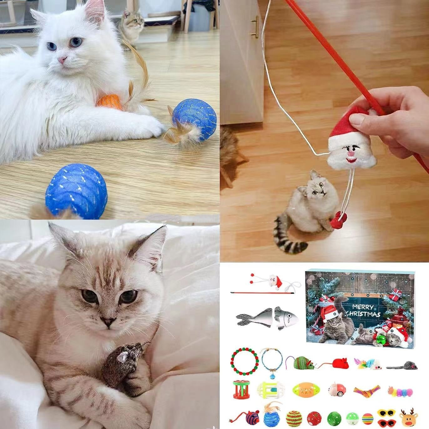 Calendrier de l'Avent pour Chat – 24 Jouets et Accessoires Exclusifs pour un Noël Félin