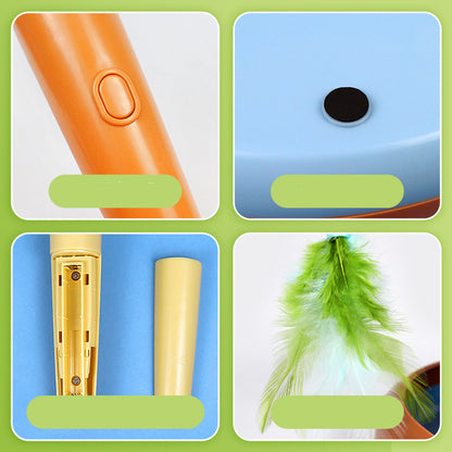 Jouet pour Chat 3-en-1 "L'Agile Chasseur" – Plume Rotative, Piste à Balle & Stimulation IQ