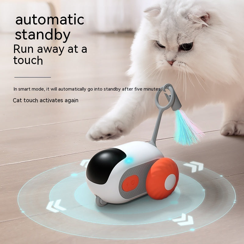 Robot Jouet pour Chat Intelligent – Télécommandé, Plume Mobile & Mode Veille Automatique