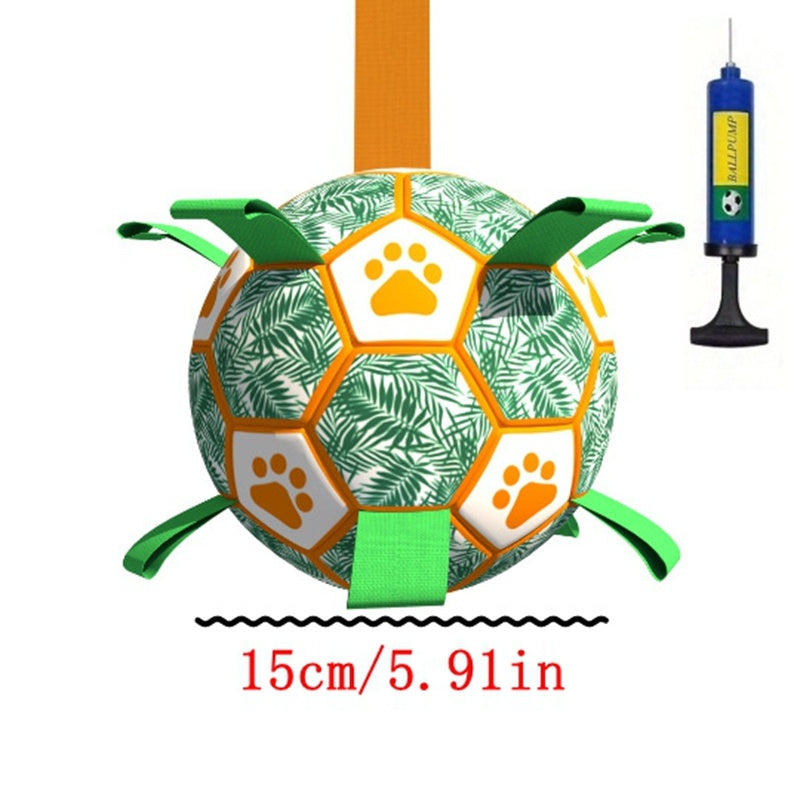 Ballon Interactif 'Soccer' pour Chien – Anti-Crevaison et Lanières de Jeu !
