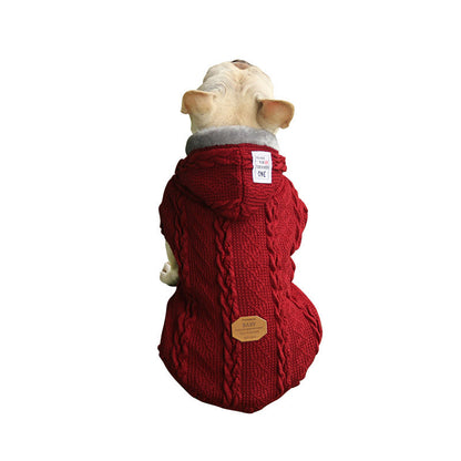 Pull pour Chien Hiver Tricoté avec Capuche Polaire