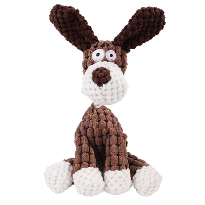Jouets Peluches Molaire & Couineur pour Chien (Velours Côtelé & Corde)