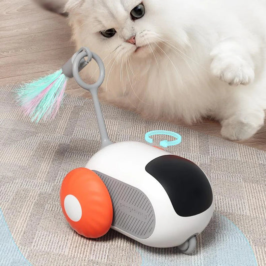 Robot Jouet pour Chat Intelligent – Télécommandé, Plume Mobile & Mode Veille Automatique