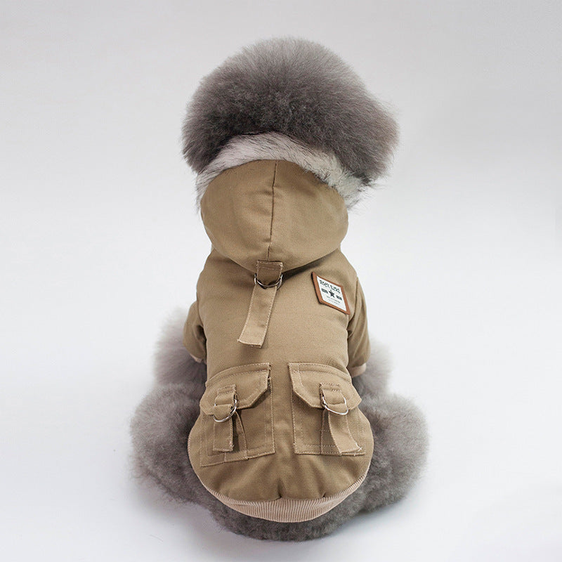 Manteau Parka Militaire pour Chien – Chaud & Capuche Fausse Fourrure
