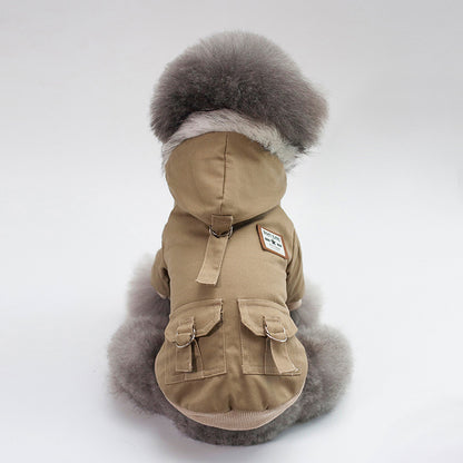 Manteau Parka Militaire pour Chien – Chaud & Capuche Fausse Fourrure