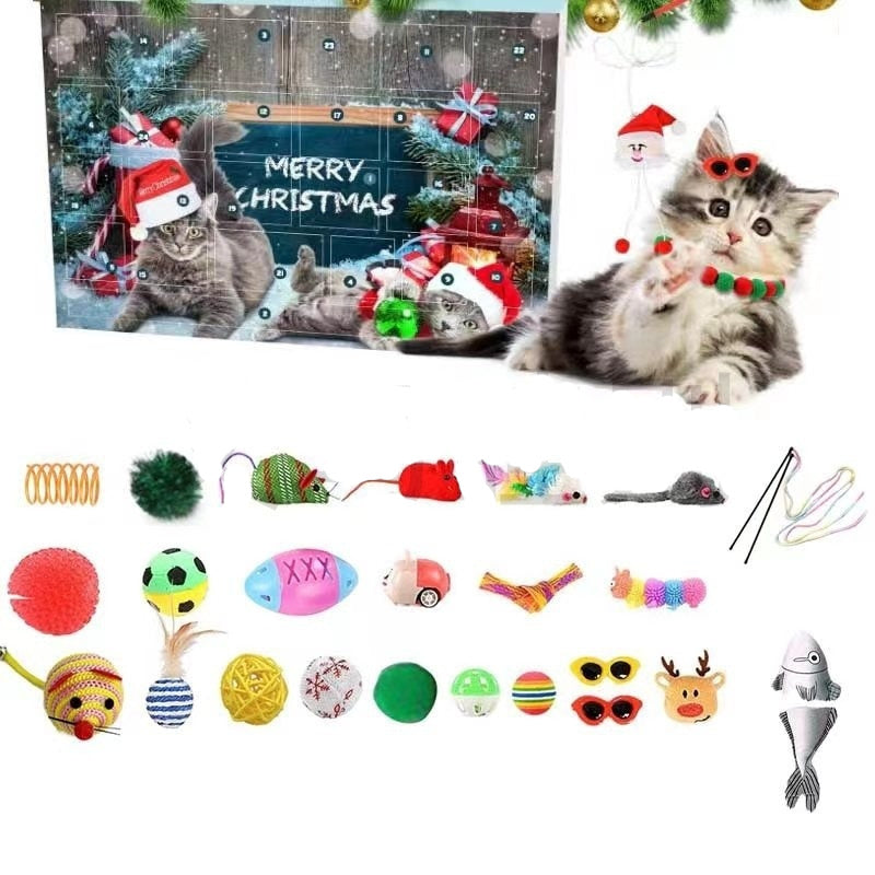 Calendrier de l'Avent pour Chat – 24 Jouets et Accessoires Exclusifs pour un Noël Félin