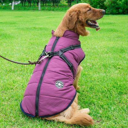 Doudoune Chien Hiver Imperméable & Polaire avec Harnais Intégré – Vêtement Chaud