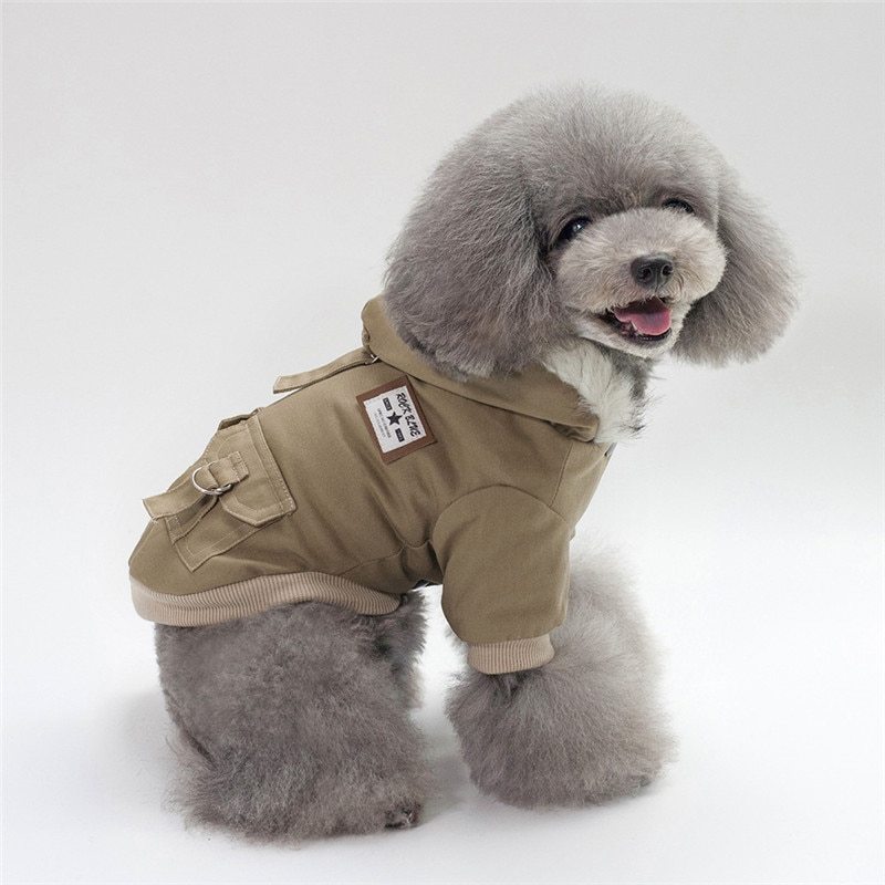 Manteau Parka Militaire pour Chien – Chaud & Capuche Fausse Fourrure
