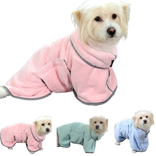Peignoir Séchant 3-en-1 pour Chien – Serviette Absorbante, Manteau Hiver & Pyjama Douille