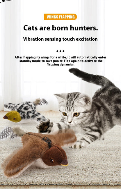 Jouet Électronique pour Chat – Oiseau Voleur et Chantant (Rechargeable USB)