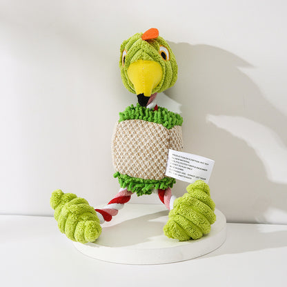 Jouets Peluches Molaire & Couineur pour Chien (Velours Côtelé & Corde)