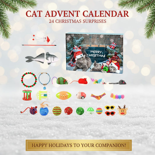 Calendrier de l'Avent pour Chat – 24 Jouets et Accessoires Exclusifs pour un Noël Félin
