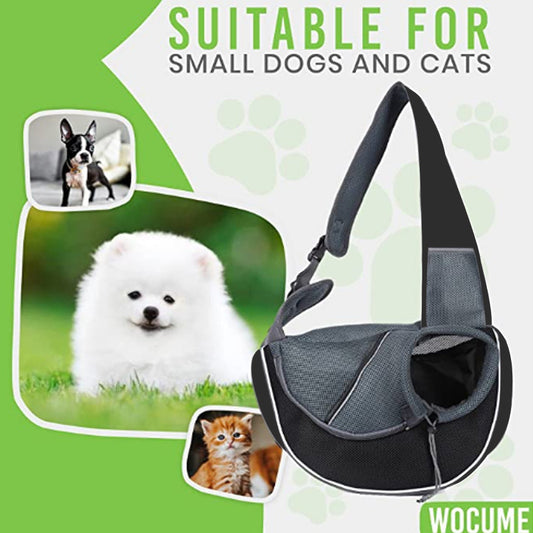 Sac de Transport Bandoulière pour Petit Chien et Chat – Confortable, Respirant & Mains Libres