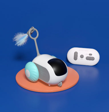 Robot Jouet pour Chat Intelligent – Télécommandé, Plume Mobile & Mode Veille Automatique