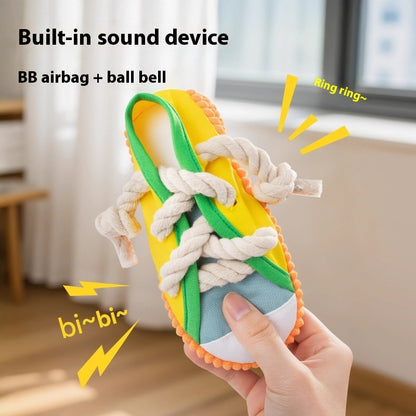 Jouet pour Chien en Forme de Chaussure Nœud Tressé